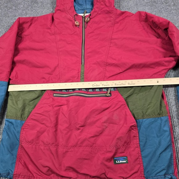 Vintage LL Bean Jacket Mens Large Red Colorblock Aztec Thinsulate Hooded USA 90s - Picture 12 of 16